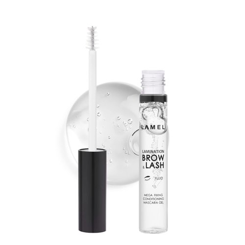 LAMEL Lamination Clear Brow and Lash Gel - Megafixing Eyebrow Glue, Clear Eyebrow Gel, Waterproof & Sweat-Proof Clear Mascara, Setting for Feathered & Fluffy Brows - Flawless Eyebrow Makeup