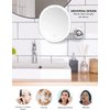 OVENTE 9'' Lighted Wall Mount Makeup Mirror with Mini Magnetic 10X Magnifying Mirror, Rechargeable Vanity Mirror, Touch Screen Dimmable LED Lights, Flexible Gooseneck & Suction Mounting, White MOW22W