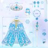 8 Pcs Snow Princess Dress Up for Girls 4-6, Toddler Toys for Ages 3-8, Shiny Ice Sequin Princess Cape Set Girl Toys, Princess Kids Toys for Easter Halloween Birthday Christmas Gifts Party Favors
