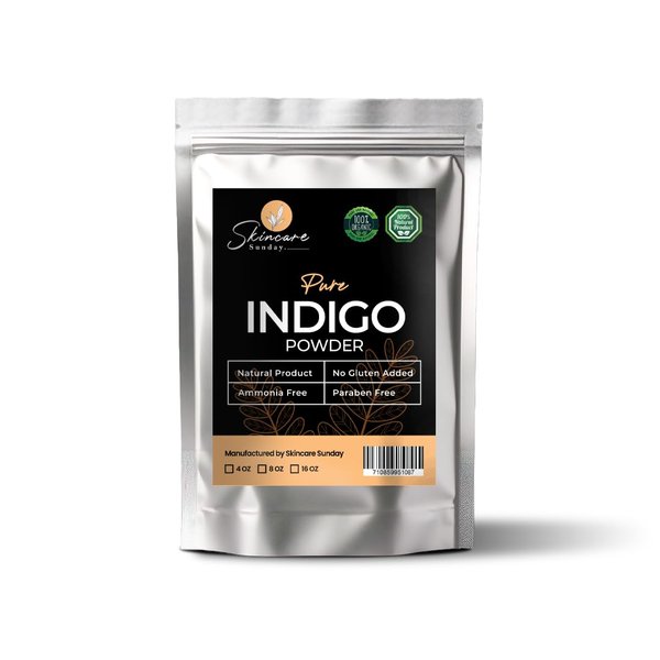 Skincare Sunday Pure Indigo Powder – 100% Organic & Natural Hair Colorant | Ammonia Free, Paraben Free, Gluten Free (8 Oz)