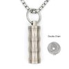 Haxtec Small Pill Box Titanium Pill Case Necklace Nitro Mini Waterproof Keychain Pill Holder Lightweight Charming Pendant Necklace Pill Container for Purse(TC01-Bamboo)