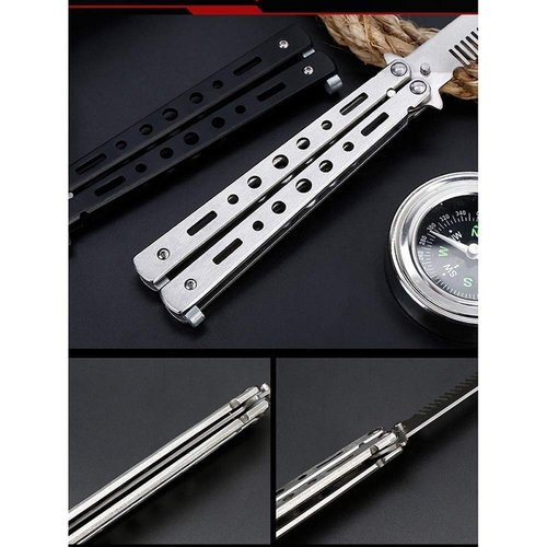 WANLIAN Beautiful comb,Beautiful comb Stainless Steel Folding Practice Combs Hair Styling Tools for Sport Outdoor Use(Silver)