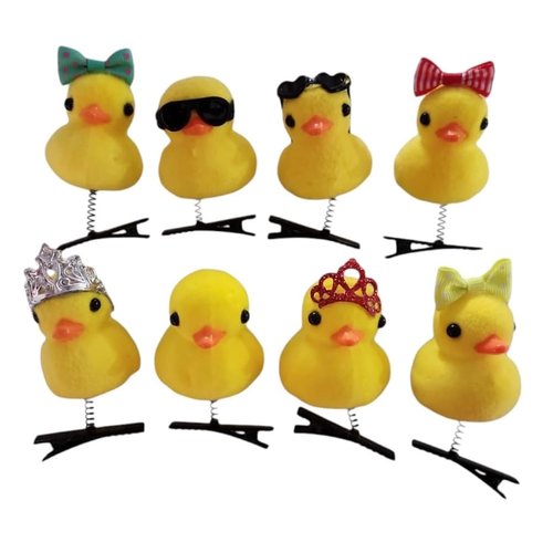 Generic Duck Hair Clip (9 units) - Lightweight, Fun, and Cute Duck Patterned Hairpin for Adults and Children - Wide Range of Applications - Unisex - Set of 9