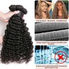 Deep Wave Bundles Human Hair Brazilian Virgin Hair Weave 3 Bundles Deep Curly 12A Grade Unprocessed Human Hair Extensions Natural Black 100g/pc (Deep Wave Bundles Human Hair, 10 12 14)