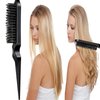 ZVOREI 8Pcs Hair Brushes Set with 4Pcs Topsy Hair Tail Tools 1Pcs Bristle Teasing Hair Brush 1Pcs Edge Control Brush 2Pcs Metal Pin Rat Tail Combsfor Woman Girl Hair Styling,Edge&Back Brushing black