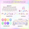 Unicorn Birthday Party Decorations for Girl Purple Pink Unicorn Party Theme Balloon Set, Rainbow Unicorn Balloons with Heart and Star Baby Shower Kids Supplies
