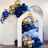 ECEAE 120Pcs Navy Blue Pastel Blue and Metallic Gold Balloon Garland Arch Kit with Golden Confetti Balloons, Perfect for Party Decorations, Weddings, Baby Showers, Graduations and Birthdays