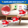 Super Wings - 5" Transforming 2-Pack Supercharged Jett & Super Pet Jett Airplane Toys | New from Season 5 | Airplane to Robot | Preschool Birthday Gifts for 3 4 5 Year Old Kids | with Light Effect