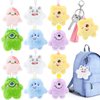 Hungdao 12 Pcs Christmas Plush Keychain Bulk Mini Plush Small Stuffed Animal Bulk Stocking Stuffers Valentines Gifts for Kids Goodie Bag Fillers Devil Theme Party Favors