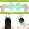 Shintop Makeup Headband, Soft Face Wash Headband with Cute Bow Elastic Spa Headband for Skincare Facial Mask Showers（Light Green）