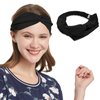 SOBONNY 100% Mulberry Silk Headband Women's Criss Cross Silk Turban Elastic Twisted Head Wrap Knotted Hair Band (black)