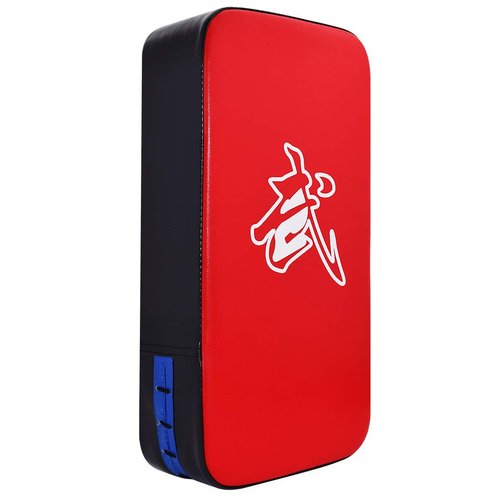 TLBTEK Taekwondo Kick Pad PU Muay Thai Pads MMA Karate Kick Pads Kickboxing Training Pads Martial Arts Punching Pads Leather Strike Curved Kicking Shield (10x15inch (Red))