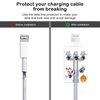 Cartoon Cable Protector for Apple 18W/20W USB-C Power Adapter Charger, Cute Astronauts Pattern, Clear Silicone Data Lightning Cable USB Wire Saver Charger Protective Case Fit for iPhone Charger