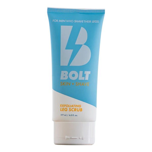 Bolt Skin + Shave - Exfoliating Leg Scrub for Men with Bamboo & Coconut Extract - Fights Ingrown Hairs and Dead Skin Buildup for a Smoother Shave - Aloe Vera & Pumice Formula - 6 Fl Oz