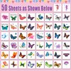 Partywind Butterfly Temporary Tattoos for Kids, Individually Wrapped Sheets Tattoos for Butterfly Party Supplies Favors Decorations, Butterfly Birthday Party Toys for Kids Girls (50 Styles)