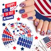 JERCLITY 224 Pieces 16 Sheets 4th of July Nail Wraps Independence Day Nail Polish Strips with Nail File Patriotic American Flag Nail Strips Self-Adhesive Solid Color Nail Stickers for Memorial Day
