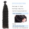 Lianlian Deep Wave Bundles Human Hair Weave single Bundles Deep Curly Brazilian Virgin Hair Wet And Wavy Bundle 12A Grade Unprocessed Human Hair Extensions 22Inch Natural Black Color