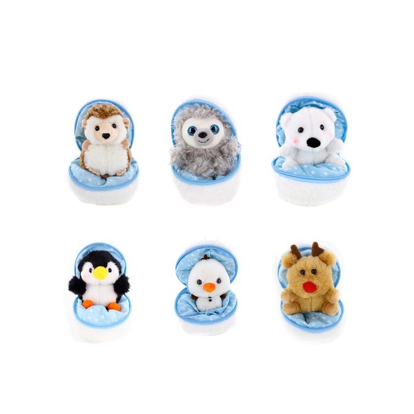 Plushland Snowball Stuffed Zip up Animal Cute Plush Animals Assortment Soft Toy for Girlfriend, Family Members and Friends (Snowball Set)