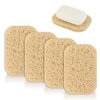 4pcs Soap Lifting Pad for Bar Soap,Beige Non-Slip Soap Saver Pads Self Draining Soap Bars Holder Pads for Kitchen Bathroom Travel Hotel Shower Cleaning Supplies
