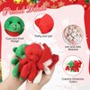 Blueweenly 24 Pcs Christmas Small Stuffed Bear 4.5 Inch Mini Plush Bear Stuffed Animal Keychains with Hat and Scarf for Christmas Tree Hanging Decorations Stocking Stuffers Birthday Party Favors
