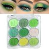 GUANTIAN Light Dark Green Eyeshadow Eye Shadow Palette Makeup,light deep Green Yellow 9 Colors Matte Glitter EyeShadow Long Lasting for woman