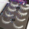 FQNing White False Eyelashes Upper and Lower Lashes Set for Party, Cosplay, Masquerade (Comic white)