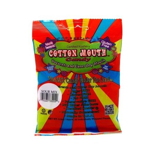 Cotton Mouth Candy Dry Mouth Relief Sour Mix 3.3 Ounce Bag (2 Bags)