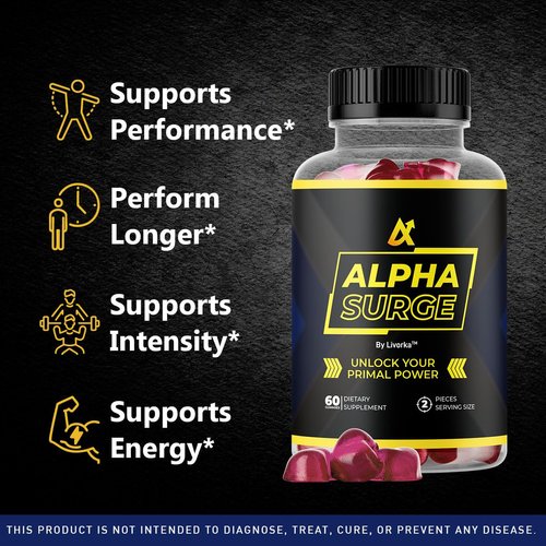 (2 Pack) Alpha Surge Gummies All Natural Premium Support Advanced Formula, 120 Gummies for 2 Months