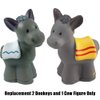 Replacement Parts for Little-People Christmas Nativity Playset - Replacement 2 Donkeys and 1 Cow Figure ~ Works with FPT07, DPX53, J2404 and Many Other Sets