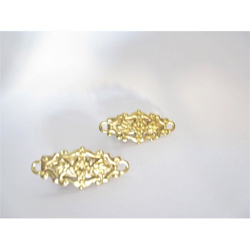 Generic 2 small tiny gold metal filigree hair pin alligator clips for fine thin hair