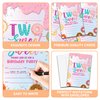 YQV Donut Sweet Two Birthday Party Invitations, 20-Count Donut 2nd Birthday Party Invites With Envelopes-HBYQK-B47