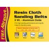 IVY Classic 43060 Flex-Abrasive 3-Inch x 21-Inch 36 Grit Extra Coarse Resin Cloth Aluminum Oxide Sanding Belt, 10-Pack