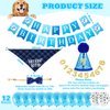 RoundFunny 23 Pcs Dog Birthday Party Supplies Dog Birthday Toy Set Dog Birthday Cake Teething Toys Squeak Toy Interactive Dog Toys Dog Birthday Decorations with Box for Puppy Small Medium Dogs(Blue)