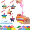 Yinkin 50 Pcs Sand Art Bottle Necklaces DIY Sand Art Craft Kit with 10 Pcs Plastic Mini Funnels Christmas Plastic Bottles for Kids Craft Christmas Party Favors, Sand Not Included (Star Style)
