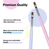 RARJSM Nail Art Brushes Set 6 Pcs Nail Art Design Pen Painting Tools with Pen Holder Double Ended Dotting French Tip Thin Liner Detail Brush Builder Nail Gel Brush Salon Home Diy Manicure Accessories