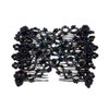 Lovef Flower Multifunction Easy Magic Hair Comb Stretchy Beaded Hair Comb in Small Beads Hairpin Plate Hair (Black1)