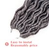 6 Packs Goddess Locs Crochet Hair 14 Inch Gray Wavy Curly Faux Locs Crochet Braids Synthetic Hair Extensions Dreadlocks Crochet Locs Braiding Hair Goddess Brainds Crochet Hair (14" (6 Packs), #51)