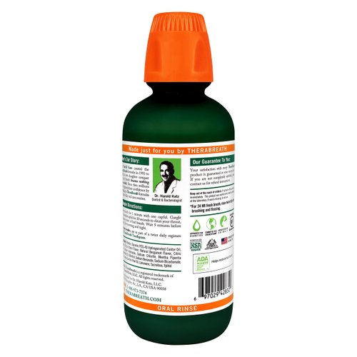 TheraBreath Fresh Breath Oral Rinse, Rainforest Mint, 16 Ounce Bottle