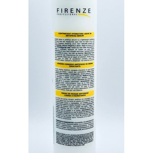 Firenze Professional Keratin (KAS) Hydrating Antifrizz Serum 300ml/10.1fl oz- Free Lip Gloss