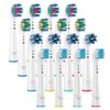 Replacement Brush Heads for Oral B Compatible Electric Toothbrush Heads, Including 4 Precision, 4 Floss, 4 Cross and 4 Whitening - 16 Variety Pack