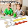 YGAOHF Paint Brushes for Kids, 16 Pcs Kids Paint Brushes with Durable Bristle, Easy to Clean Round and Flat Toddler Paint Brushes for Acrylic Oil Watercolor Washable Paint
