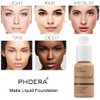PHOERA Foundation, Flawless Soft Matte Liquid Foundation Makeup for Women.(104# Buff Beige)