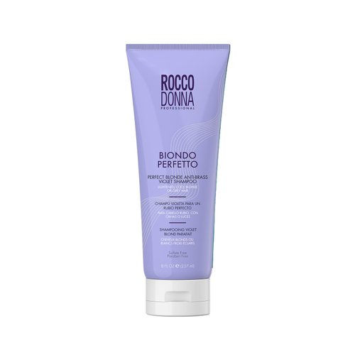 Rocco Donna Purple Shampoo for Blonde and Gray Hair | Neutralize Brassy Yellow Tones | Safe for Color-Treated Hair | 8 oz