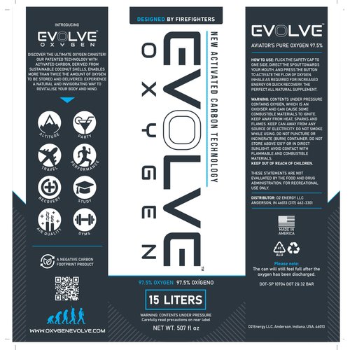 EVOLVE 15-Liter Pure Oxygen Canister with Flip Top | Portable Oxygen Can | Ideal for Home Use and Outdoor Activities | Designed by Firefighters | Made in The USA | Pack of 1