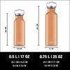 Sigg - Cooper Aluminum Water Bottle - Original Gold - With Screw Cap - Leakproof - Lightweight - BPA Free - 17 Oz