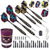 SHOT TAKER CO. EST. 2017 6pc Steel Tip Darts Set - Professional Darts Steel Tip for Dartboard - includes Barrels + Plastic/Aluminum Shafts + O'Rings + Flights + Sharpener + Wrench (23g-GMC P-10418)