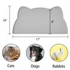 TOKAYIFE Cat Food Mat, Silicone Pet Feeding Mat for Floor Non-Slip Waterproof Dog Water Bowl Tray Cushion (17" x 10", Dark Gray)