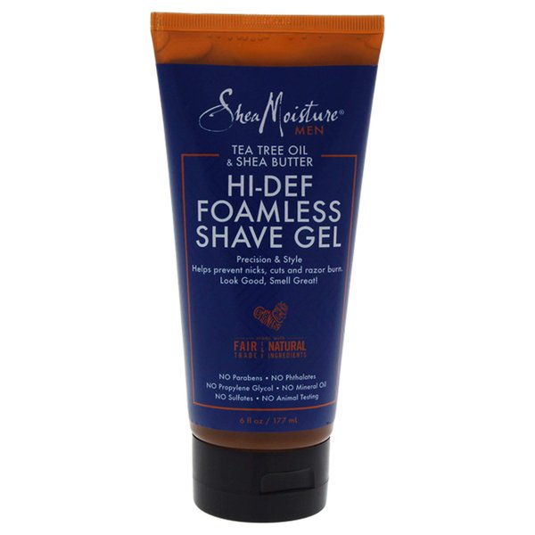 SheaMoisture Foamless Shave Gel Shave Gel for Men Tea Tree Oil and Shea Butter Shaving Gel with Shea Butter 6 oz