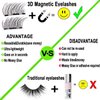 Sasonh Magnetic Eyelashes,Reusable Magnetic False Eyelashes 3D 3 Magnets Extension Soft individual False Eyelashes No Glue With Tweezers for Women Makeup Natural Look 8 Pcs, Black