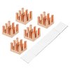 MECCANIXITY Copper Heatsink 6x6x5mm with Self Adhesive for IC Chipset Cooler Pack of 5